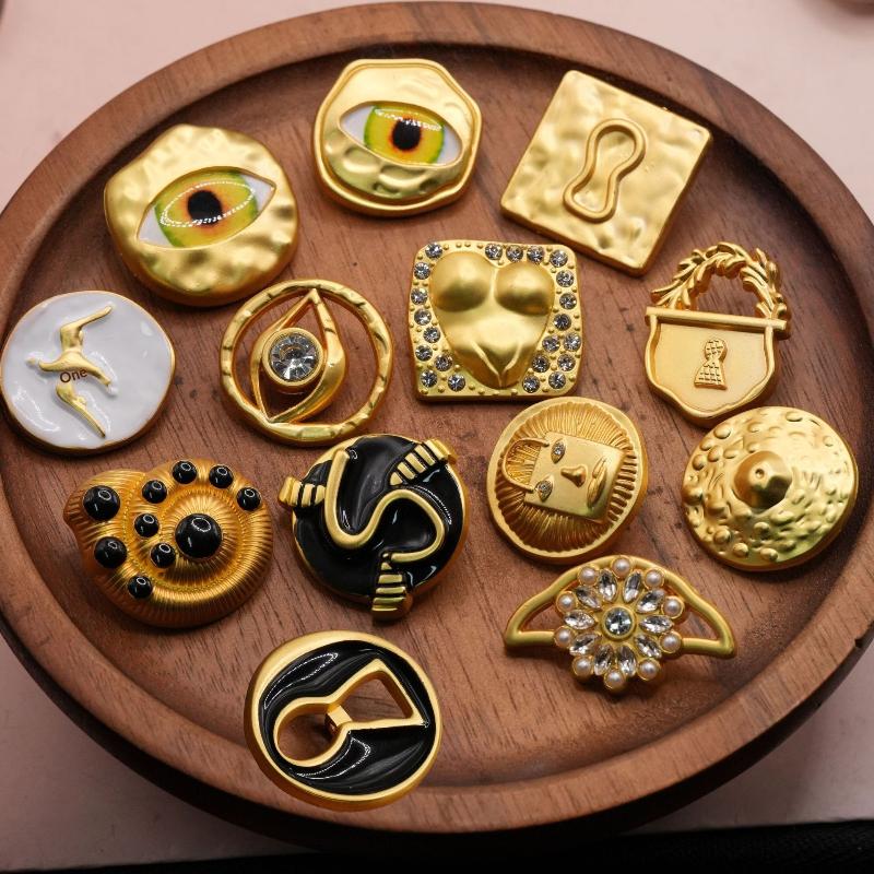 Embellish Craft - กระดุมโลหะวินเทจ รูปหัวใจ ลายตาแบบศิลปะ สำหรับตกแต่งเสื้อผ้า งานฝีมือ DIY