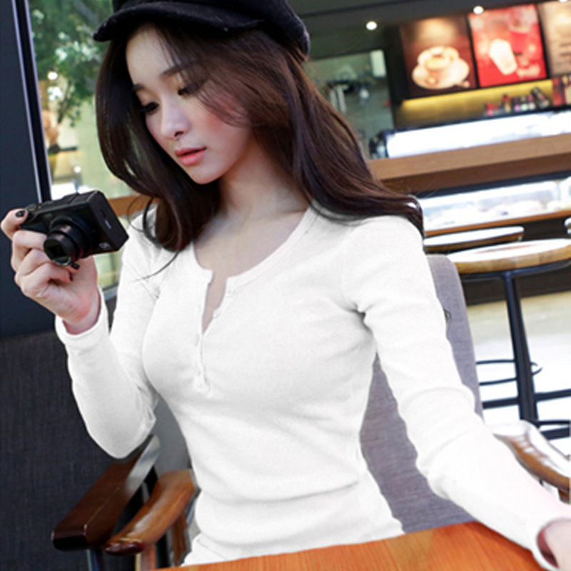 เสื้อยืดแขนยาวผู้หญิงสีพื้นแบบ - Embellish Knit บทวิจารณ์และราคา
