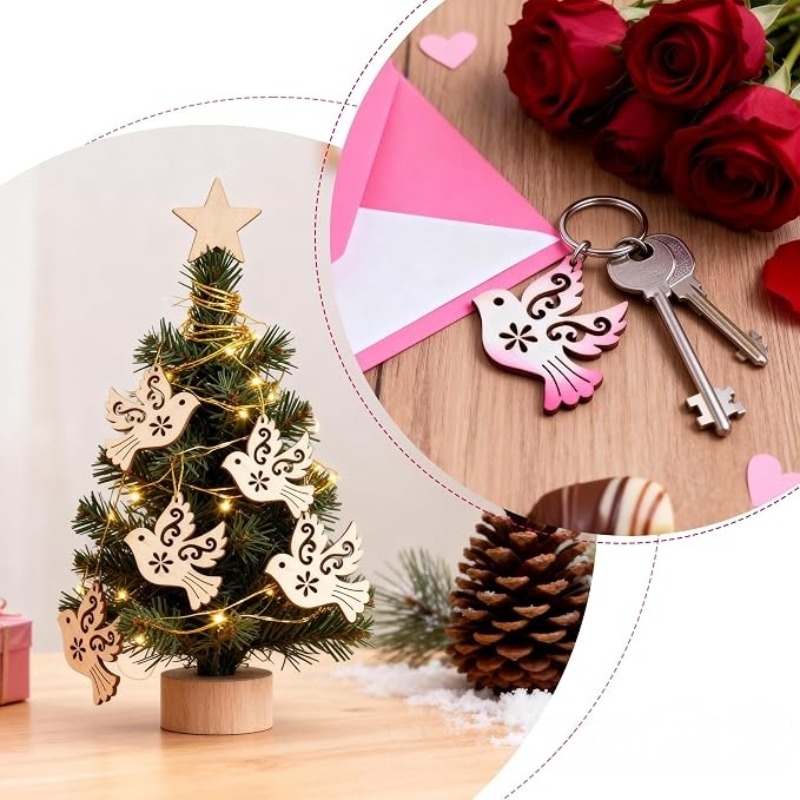 50 ชิ้น แผ่นไม้รูปนกพิราบสำหรั - Embellish Craft บทวิจารณ์และราคา