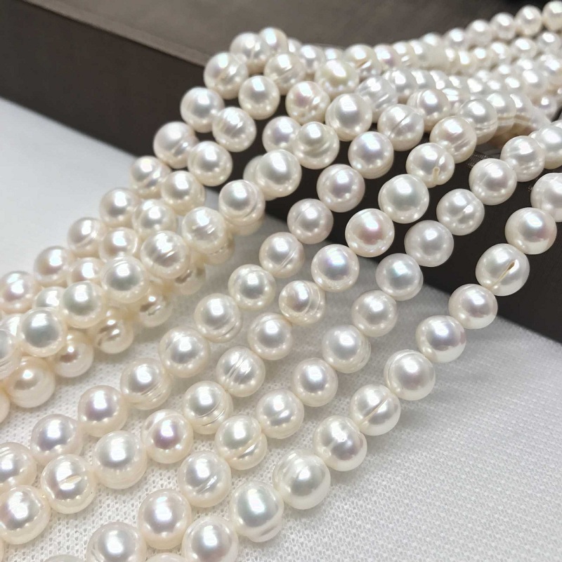 8-9 มม.ไข่มุกน้ําจืดธรรมชาติ 9 - Pearl Trim Chain บทวิจารณ์และราคา