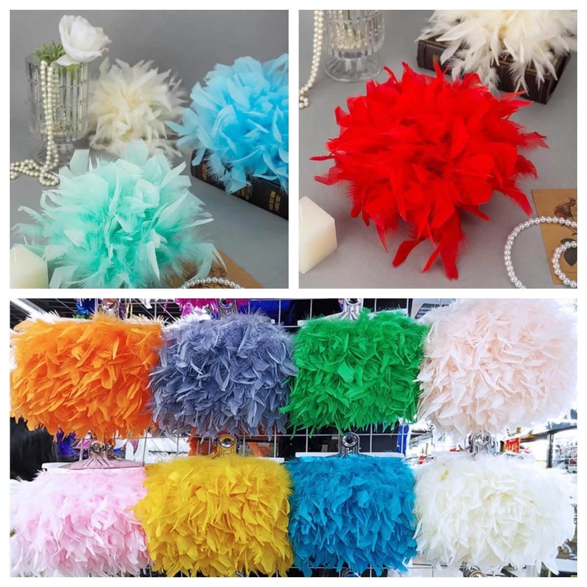 ริบบิ้นขนนกมาราบูธรรมชาติจากตุ - Feather Trim Marabou บทวิจารณ์และราคา