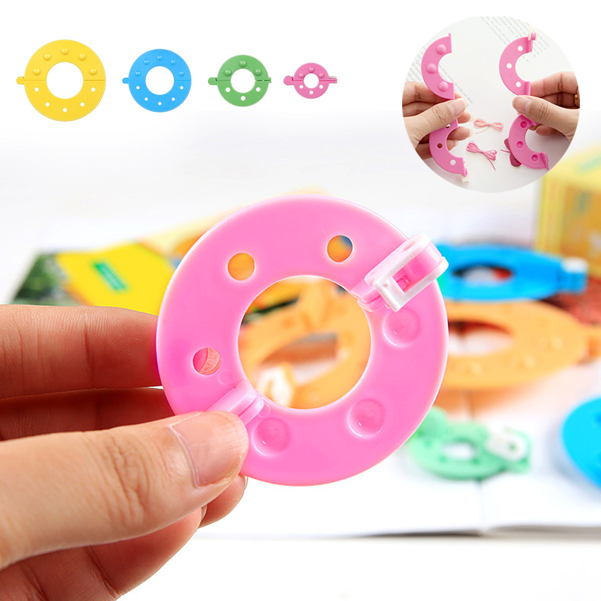 ชุดอุปกรณ์ทำลูกปอมปอม 8 ชิ้น 4 - Pom Pom Maker Tool บทวิจารณ์และราคา