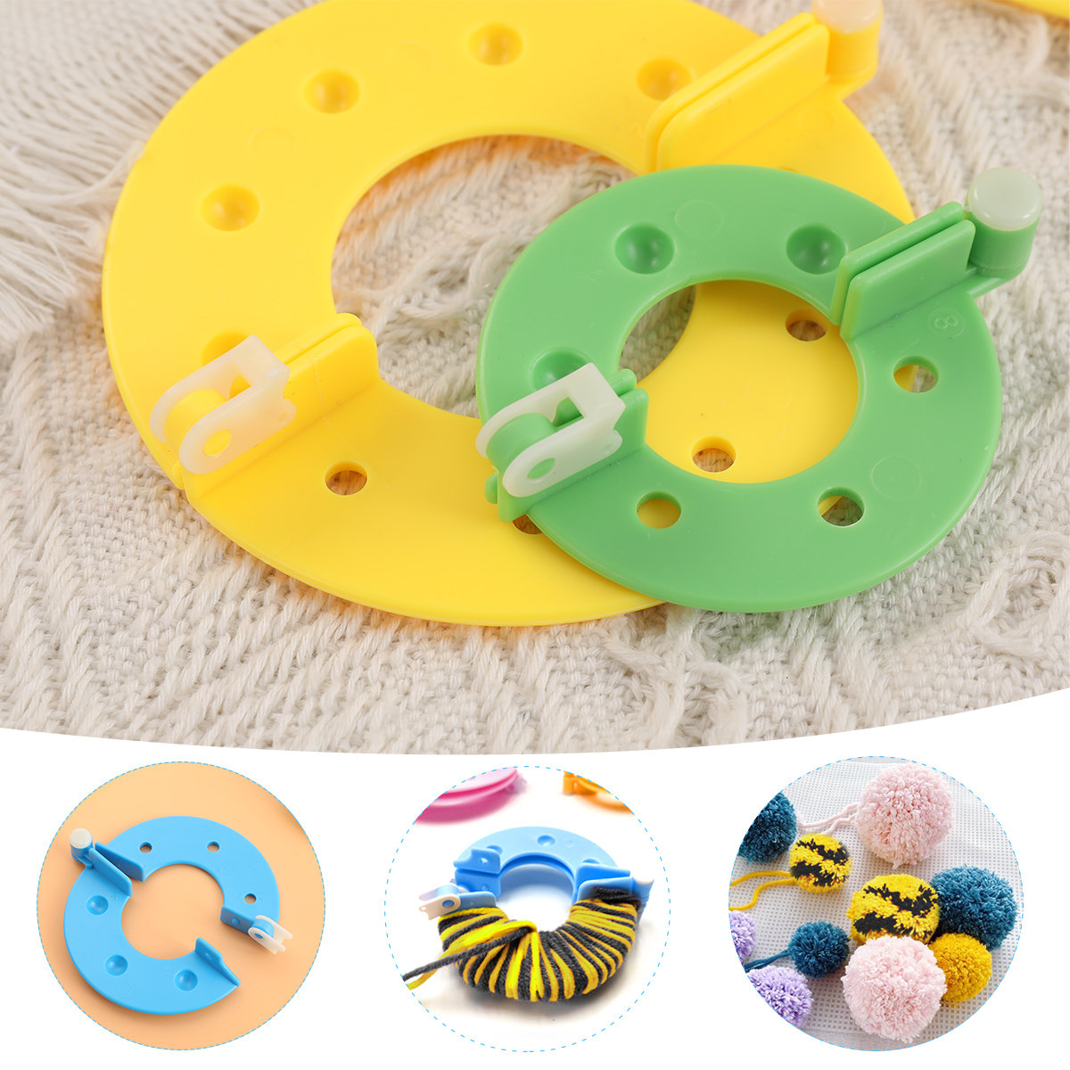 ชุดอุปกรณ์ทำลูกปอมปอม 8 ชิ้น 4 - Pom Pom Maker Tool บทวิจารณ์และราคา