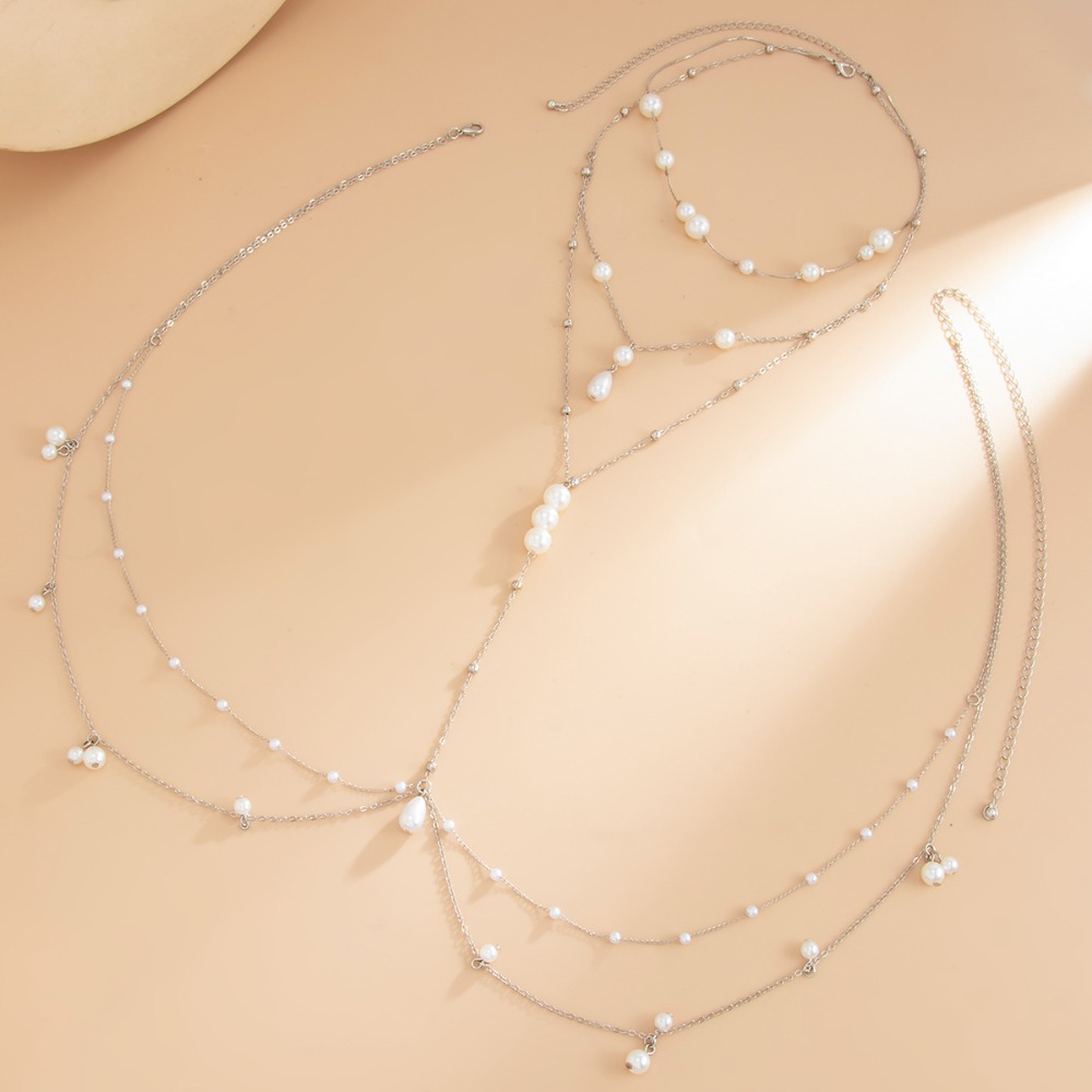 สร้อยคอไข่มุกเทียมหลายชั้น สร้ - Pearl Trim Chain บทวิจารณ์และราคา